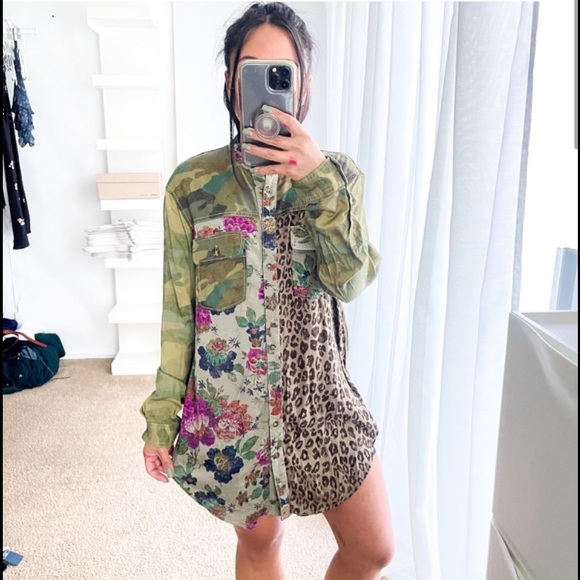 Pilcro Anthropologie | Printed Button Down Tunic Shirt NWT SMALL - Picture 2 of 8